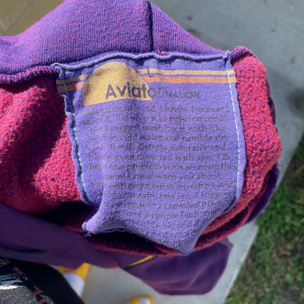 Aviator Nation Purple to Pink Ombre Lightning Bolt Hoodie - Picture 4 of 8